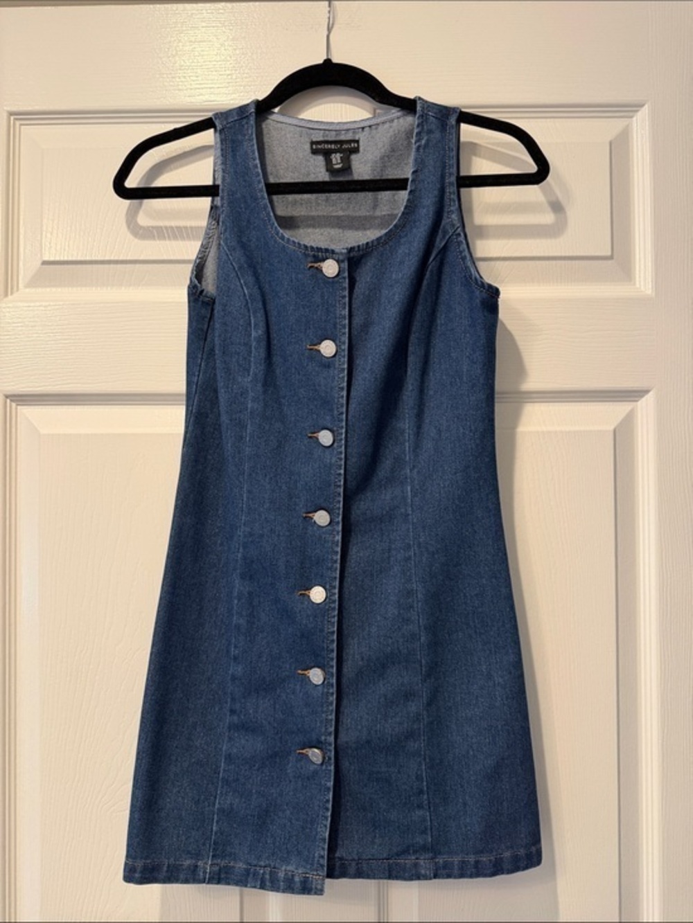 Sincerly Jules Dark Blue Denim Button-Front Mini Dress Size XS